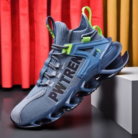 Men Breathable Fabric Soft Blade Sole Non Slip Comfy Reflect Casual Sports Shoes
