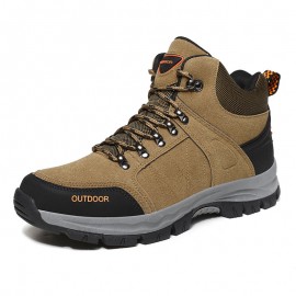 Men Outdoor Suede Slip Resistant Soft Sole Casual Hiking Boots