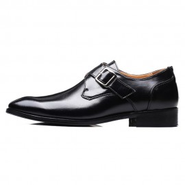 Men Buckle Square Toe Breathable Comfy Business Formal Shoes